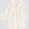 Vestido para niña bebé talla 6 meses con cubrepañal 2 piezas