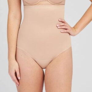 Calzón alto moldeador de cintura, color beige, talla XL - Marca ASSETS