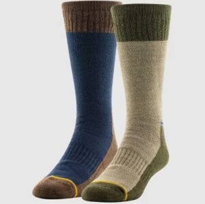 Paquete de 2 pares de calcetines con forro cepillado para adulto azul y verde talla 6-12.5 - Marca GOLDTOE Signature Collection