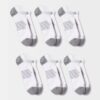 Paquete de 6 pares de calcetines invisibles para adulto blancos talla 12-15 - Marca All In Motion™