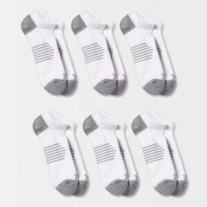 Paquete de 6 pares de calcetines invisibles para adulto blancos talla 12-15 - Marca All In Motion™