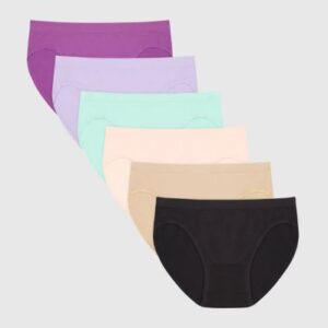 Paquete de 7 piezas de ropa interior tipo bikini sin costuras para mujer talla M - Marca Hanes Comfort Flex Fit®