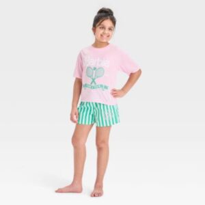 Conjunto de 2 piezas: short y camiseta Barbie, talla 14 para niña - Marca Barbie