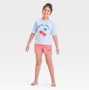 Conjunto de 2 piezas: short y camiseta para niña talla 14