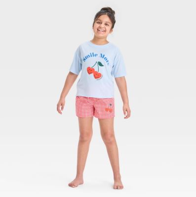 Conjunto de 2 piezas: short y camiseta para niña talla 14