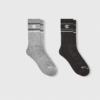 Paquete de 2 pares de calcetines talla 4/8 color negro y gris -Champion All Sport