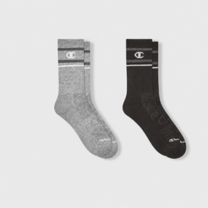 Paquete de 2 pares de calcetines talla 4/8 color negro y gris -Champion All Sport