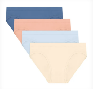 Paquete de 4 calzones tipo hipster para niña, talla 14 - Marca Hanes