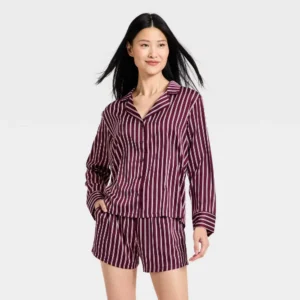 Conjunto de pijama a rayas de 2 piezas para dama talla XS - Auden