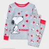 Conjunto de pijama de 2 piezas para niños talla 4 con diseño de Snoopy -Peanuts