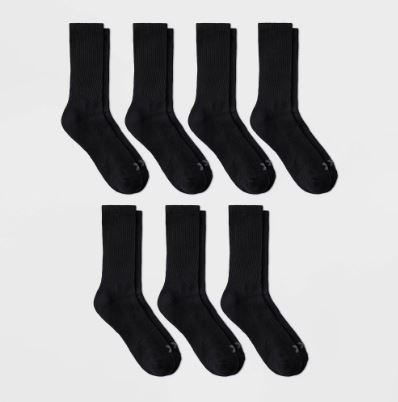 Paquete de 7 pares de calcetas color negro talla 6-12