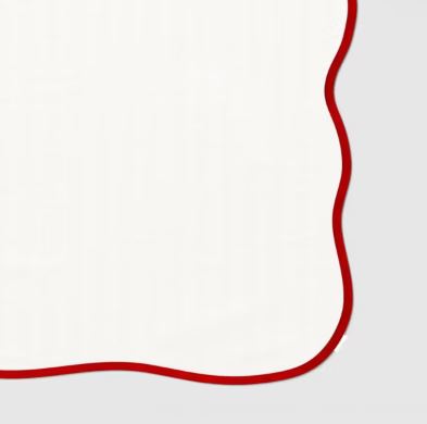 Mantel blanco con orillas rojas de 84" x 60" - Marca Threshold™ - Imagen 3