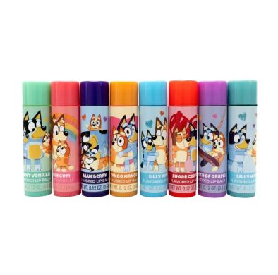 Paquete de 8 balzamos labiales de Bluey - Marca Bluey
