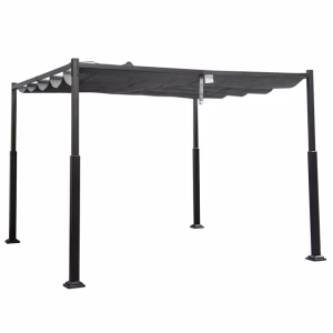 Pérgola retráctil para exterior color gris -Costway
