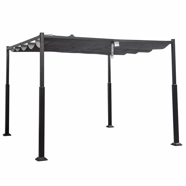 Pérgola retráctil para exterior color gris -Costway