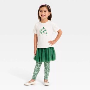 Conjunto de 2 piezas talla 12 meses con diseño de tréboles -Cat & Jack