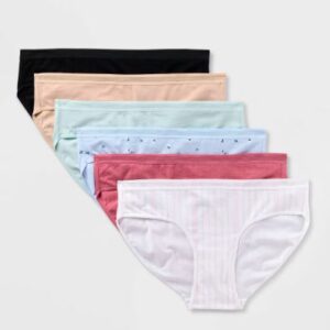 Paquete de 6 bikinis de algodón para mujer multicolor talla L - Marca Auden™