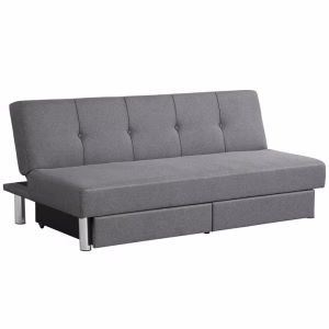 Futón convertible con dos cajones, color gris -Costway