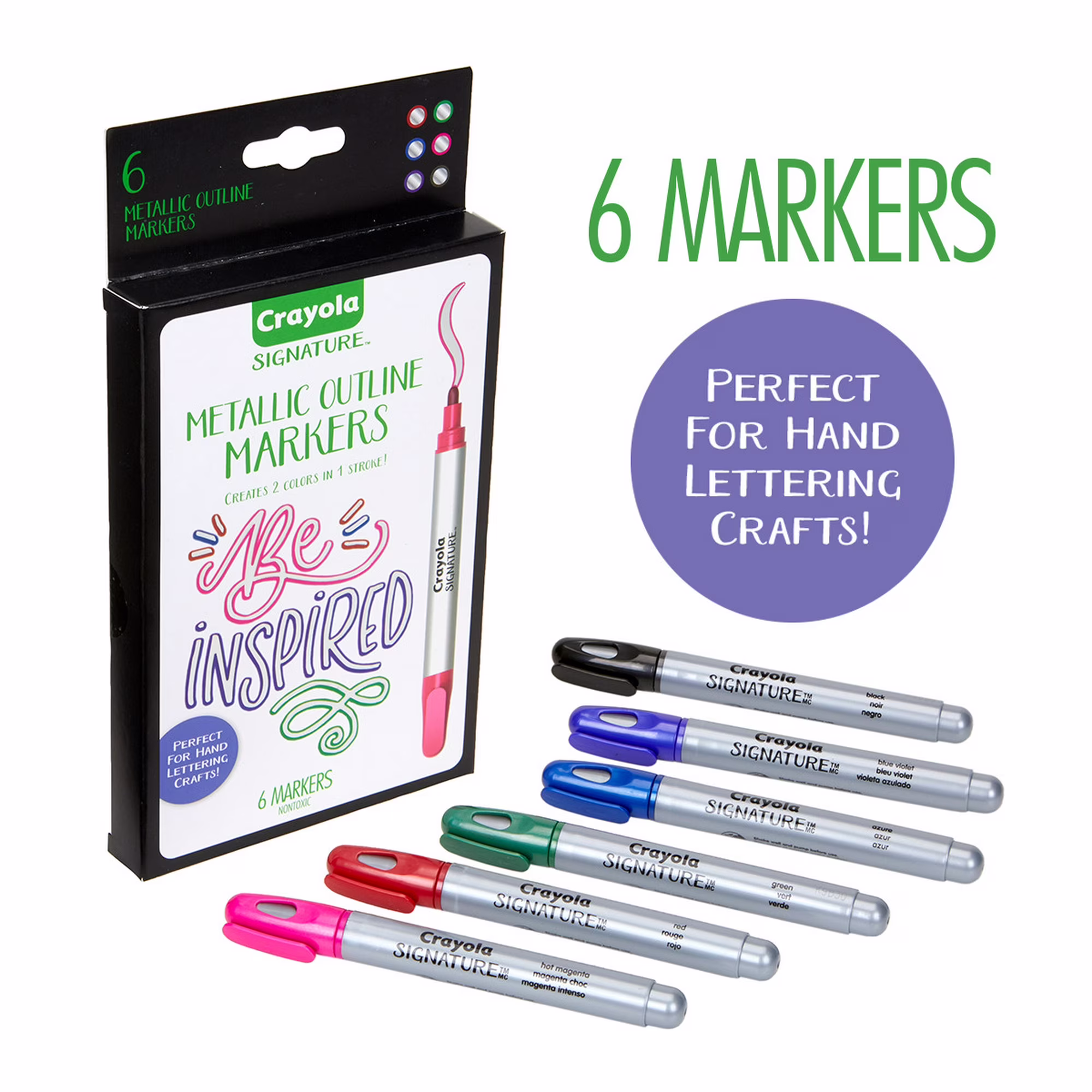 Set de 6 marcadores metálicos de punta fina -Crayola