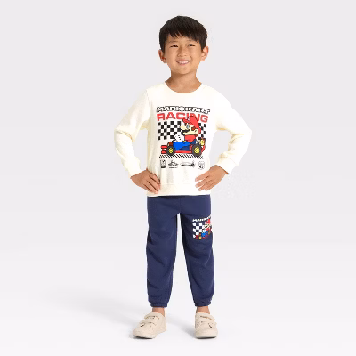 Conjunto de sudadera y pantalón de felpa de Mario Kart para niños talla 2 -Nintendo