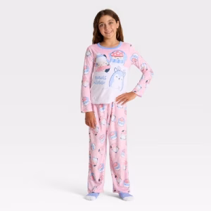 Conjunto de pijama de 3 piezas para niña talla 4/5 -Squishmallow