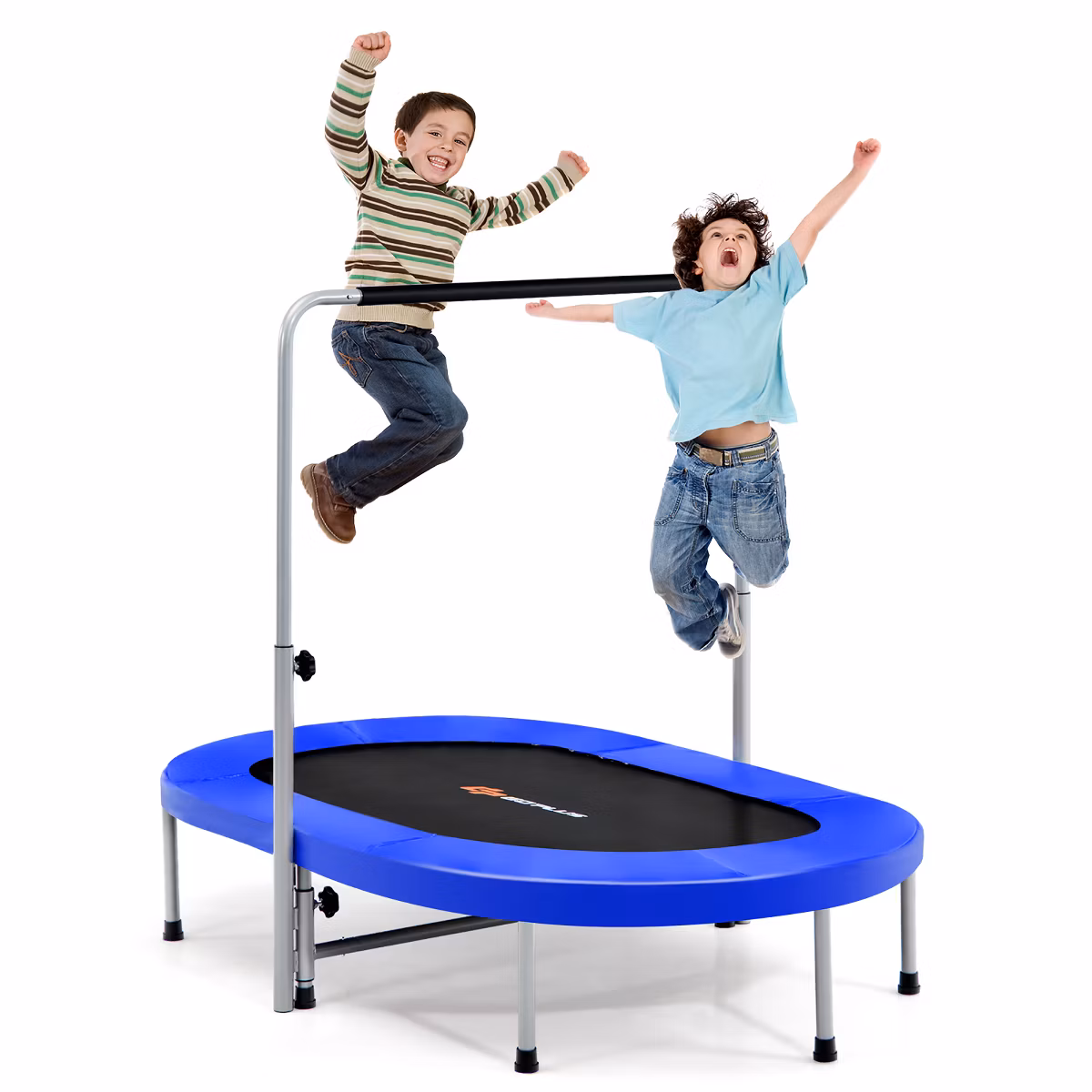 Trampolin plegable de 127 cm para 2 personas con barandilla ajustable - Costway