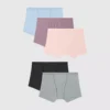 Paquete de 5 calzones tipo bóxer acanalado para niña talla 8 -Hanes