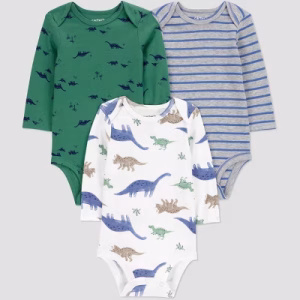 Paquete de 3 bodys manga larga para bebé talla 3 meses - Carter´s
