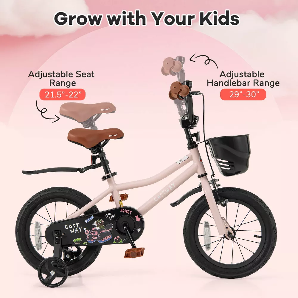 Bicicleta de 14 pulgadas asiento ajustable-Costway - Imagen 2