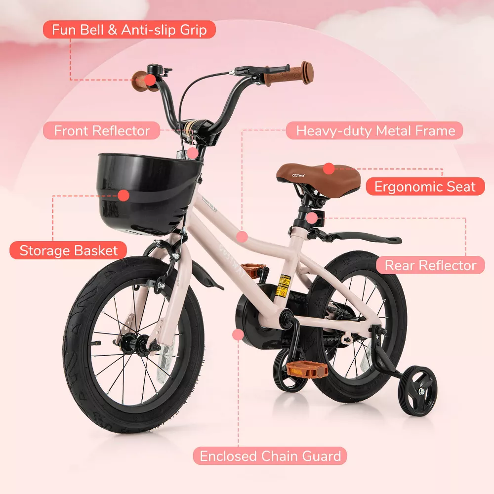 Bicicleta de 14 pulgadas asiento ajustable-Costway - Imagen 7