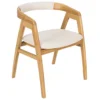 Silla de bamboo con respaldo curvo y almohadillas antideslizantes -Costway