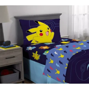 Alternative view of Juego de sábanas de 3 piezas tamaño Twin con diseño de Pokémon