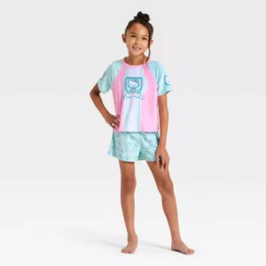 Conjunto de pijama de 2 piezas para niña con camiseta y shorts de Hello Kitty