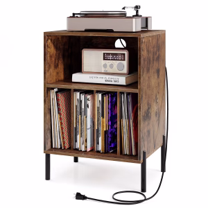 Mueble para tocadiscos con estación de carga - Costway