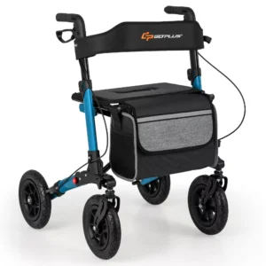 Alternative view of Andador plegable para adultos mayores con ruedas neumáticas todoterreno de 9" -Costway