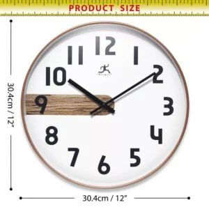 Alternative view of Reloj de pared de 30 cm con diseño minimalista color madera y cobre -Infinity Instruments