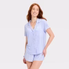 Conjunto de pijama de 2 piezas para dama talla S, color azul -Auden