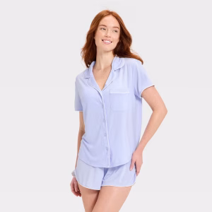 Conjunto de pijama de 2 piezas para dama talla S, color azul -Auden