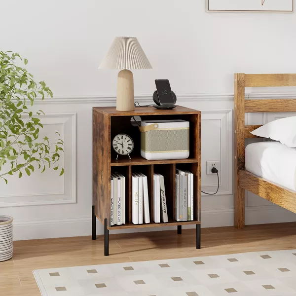 Mueble para tocadiscos con estación de carga - Costway - Imagen 4