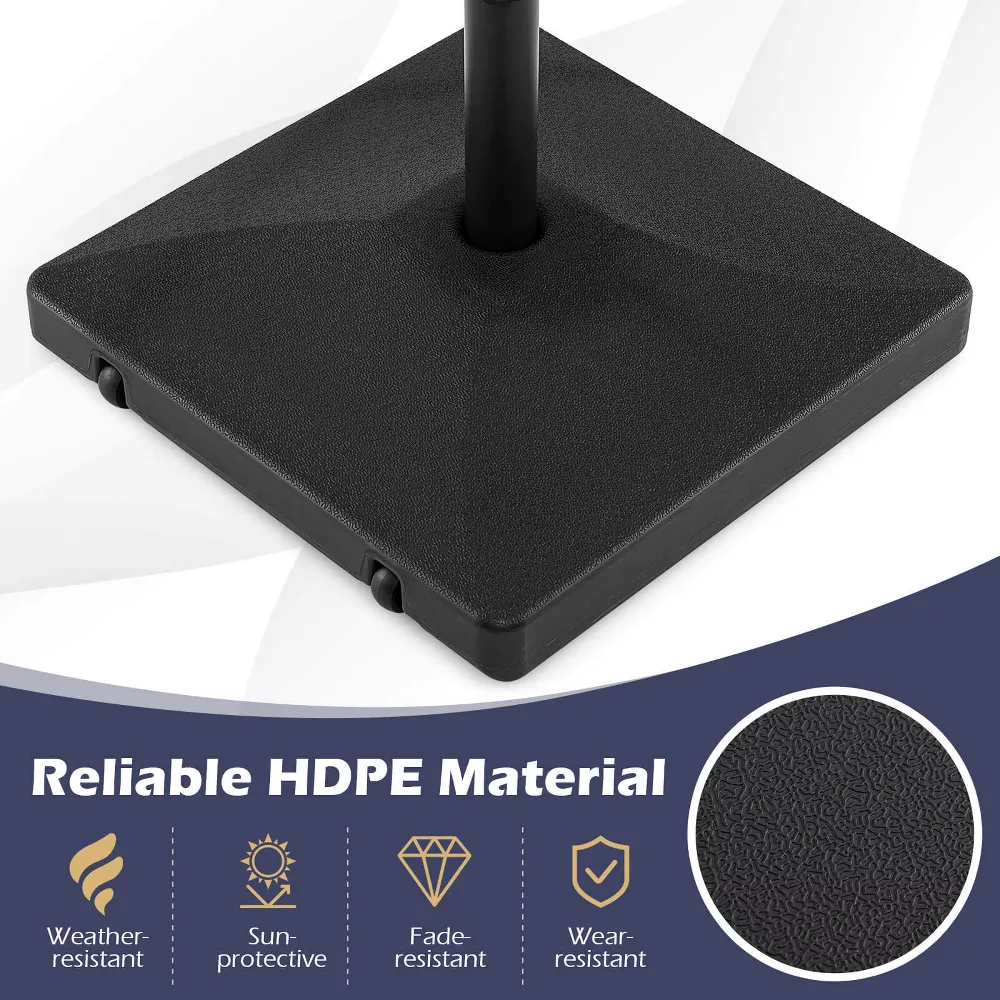 Base para sombrilla rellenable de 40 kg (90 lb) de alta resistencia con 2 ruedas -Costway - Imagen 5
