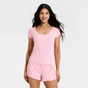 Conjunto de pijama de 2 piezas para mujer Talla S, color rosa - Auden