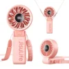 Ventilador portátil de mano Life7, color rosa -JISULIFE