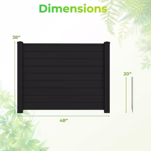 Alternative view of Par de paneles divisores para exterior con estacas metálicas -Costway