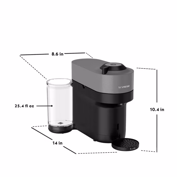 Cafetera Nespresso Vertuo Pop+ de Breville con espumador de leche, - Imagen 5