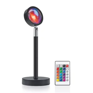 Proyector LED RGB con efecto atardecer y control remoto, color negro - West & Arrow