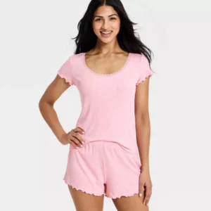 Alternative view of Conjunto de pijama de 2 piezas para mujer Talla S, color rosa - Auden