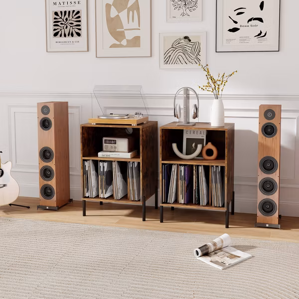 Mueble para tocadiscos con estación de carga - Costway - Imagen 3