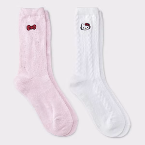 Paquete de 2 pares de calcetines para dama talla 9/11 -Hello Kitty