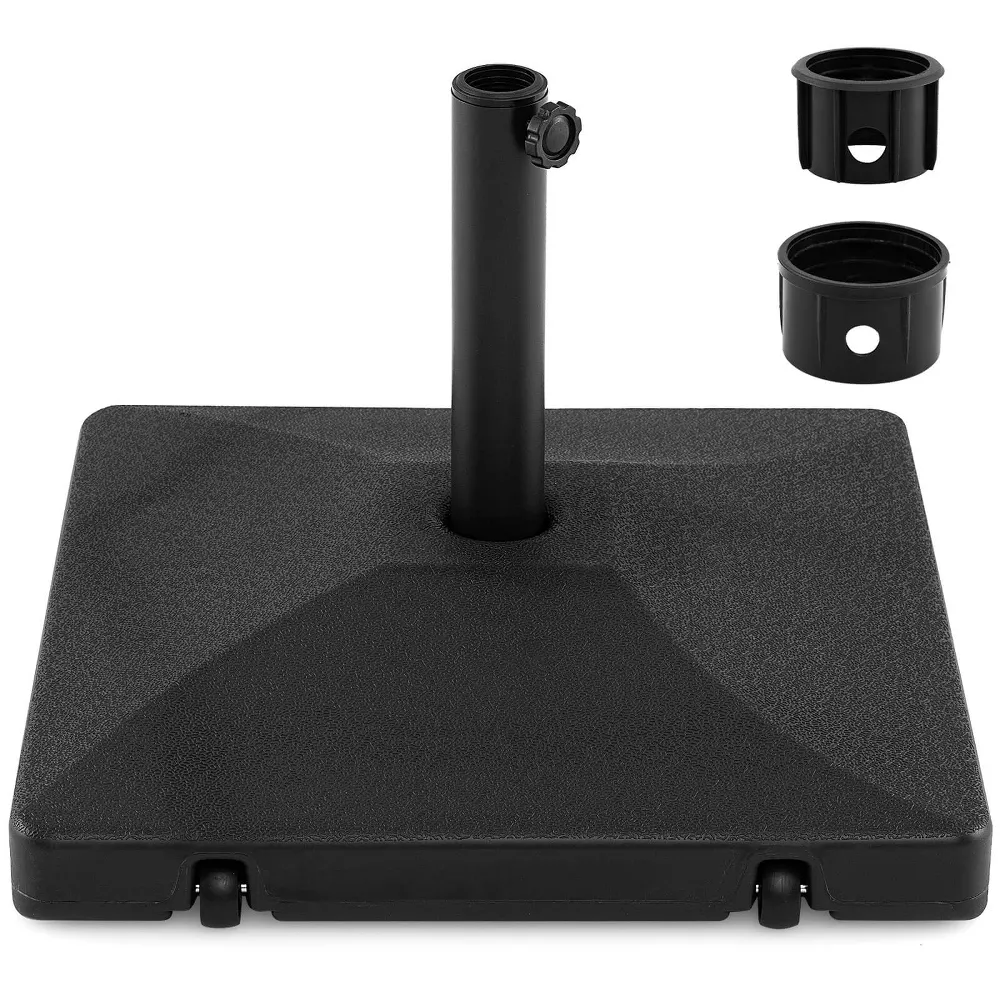 Base para sombrilla rellenable de 40 kg (90 lb) de alta resistencia con 2 ruedas -Costway