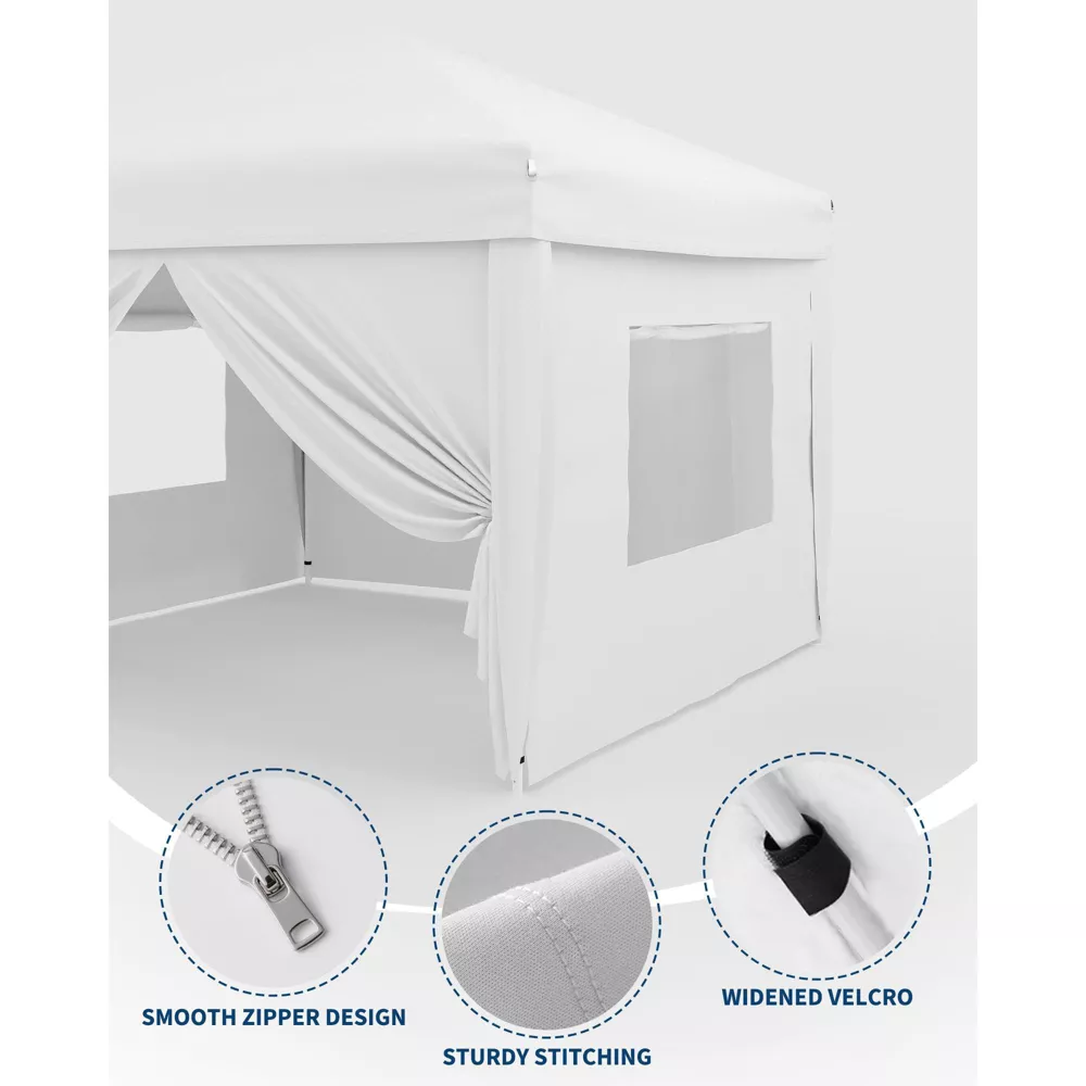 Paredes para carpa de 3x3 metros con protección UV color blanco -LinTimes - Imagen 4